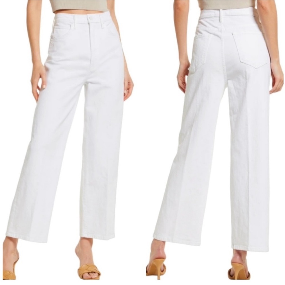 MOTHER High Waisted Tunnel Vision Ankle Jeans Wide Leg Totally Innocent 30